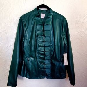 Aurora Green Faux Leather Jacket